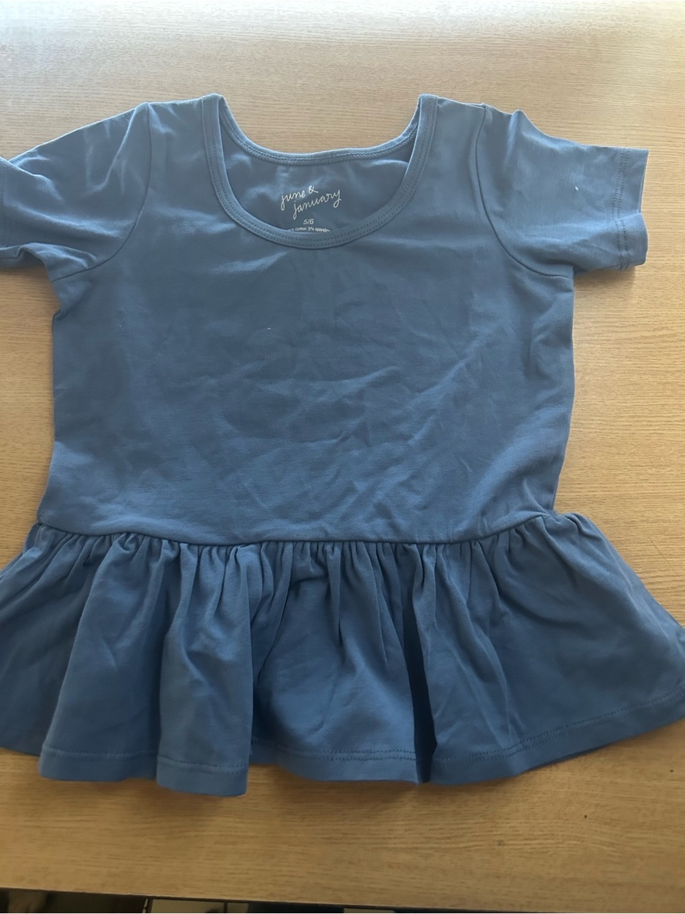 June& January Girls' Short-Sleeve Blue Peplum Top